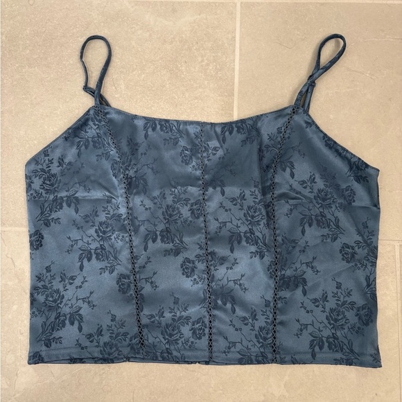 Y2K Victoria’s Secret Cropped Brocade Corset Style Cami Top Size Medium - Picture 1 of 8